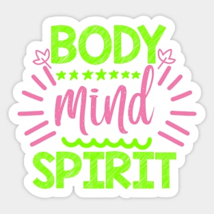 Body Mind Spirit Yoga Quotes Sticker